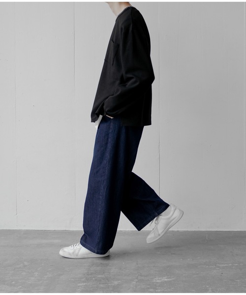 CASPER JOHN（キャスパージョン）の「Tapered wide denim pants/テーパードワイドデニムパンツ（デニムパンツ・メンズ・ホワイト/ネイビー・SMALL/MEDIUM/LARGE）」の16枚目の写真