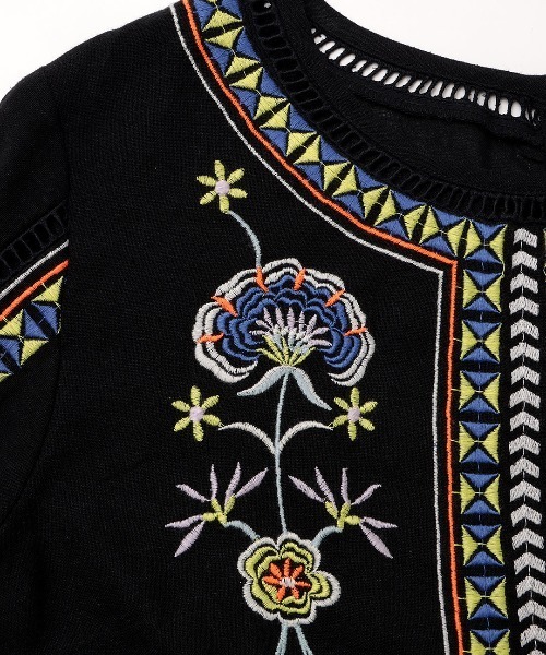 チチカカ（チチカカ）の「ボタニカル刺繍チュニック（チュニック・レディース・グリーン/ブラウン/ブラック・FREE）」の18枚目の写真