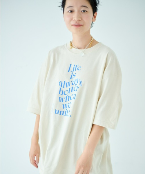 STOCK（ストック）の「Unite Tee（Tシャツ/カットソー・レディース・ライトベージュ・FREE）」の4枚目の写真