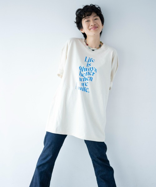 STOCK（ストック）の「Unite Tee（Tシャツ/カットソー・レディース・ライトベージュ・FREE）」の5枚目の写真