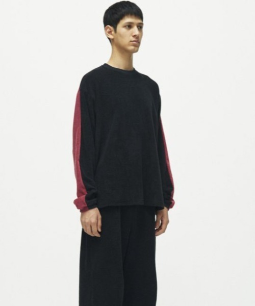 -〔MEN'S〕-　　THING FABRICS シングファブリックス　　BICOLOR LONG SLEEVE ORGANIC PILE JERSEY main image 0