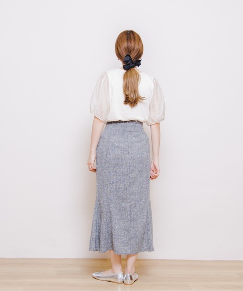 flower(フラワー)の「フレンチリボンシュシュ(シュシュ・レディース・ブラック/アイボリー・FREE)」の6枚目の写真