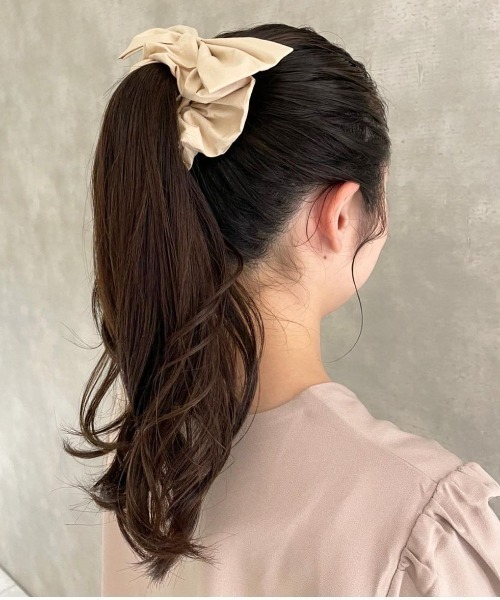 flower(フラワー)の「フレンチリボンシュシュ(シュシュ・レディース・ブラック/アイボリー・FREE)」の8枚目の写真