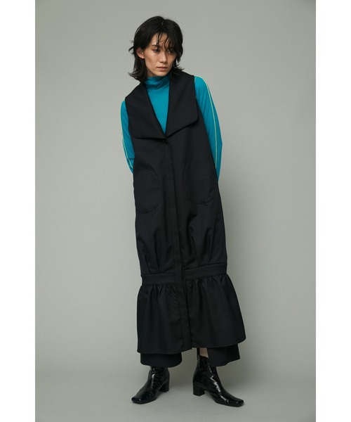 HeRIN.CYE（ヘリンドットサイ）の「Long frill dress（ワンピース・レディース・ブラック/ネイビー・FREE）」の2枚目の写真