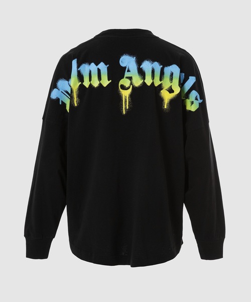 Palm Angels（パームエンジェルス）の「SPRAYED PALM LOGO OVER TEE（Tシャツ/カットソー・メンズ・ブラック×グリーン・M/L/XL）」の3枚目の写真