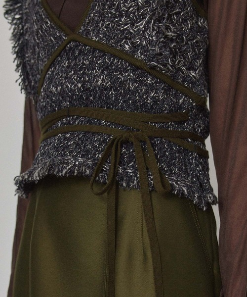 PUBLIC TOKYO（パブリックトウキョウ）の「【セットアップ対応】モールメッシュニットビスチェ（ニット/セーター・レディース・ブラウン/ダークグレー/パープル・FREE）」の9枚目の写真