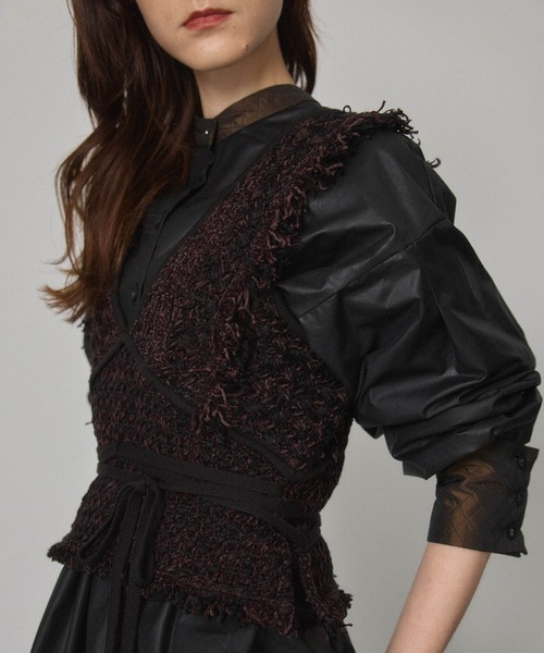 PUBLIC TOKYO（パブリックトウキョウ）の「【セットアップ対応】モールメッシュニットビスチェ（ニット/セーター・レディース・ブラウン/ダークグレー/パープル・FREE）」の18枚目の写真