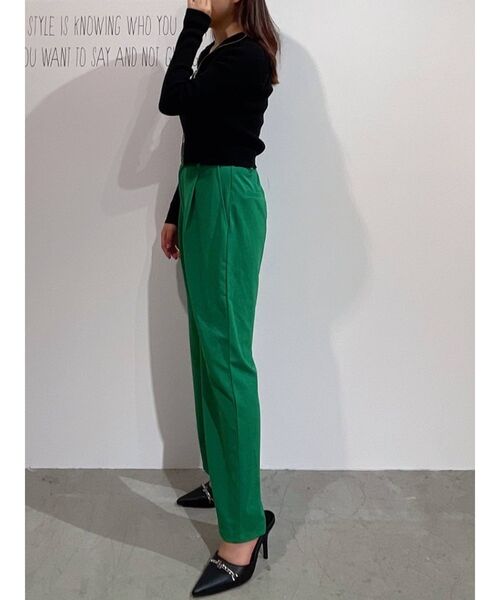 GYDA（ジェイダ）の「ポンチタックワイドパンツ（スラックス・レディース・ブラック/グリーン・FREE）」の17枚目の写真