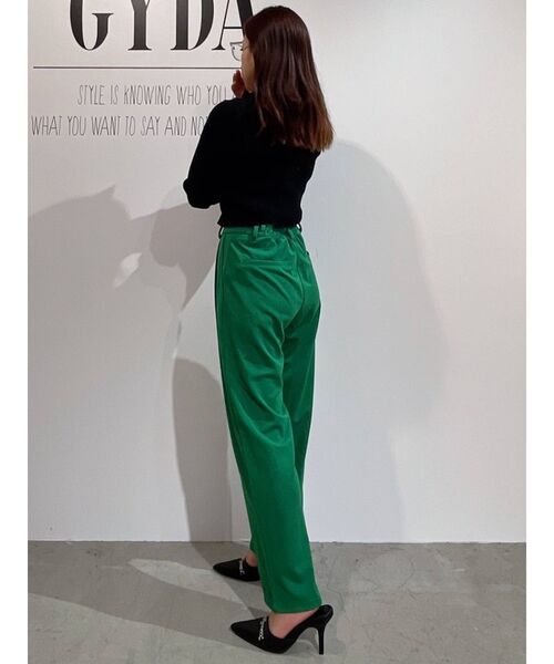 GYDA（ジェイダ）の「ポンチタックワイドパンツ（スラックス・レディース・ブラック/グリーン・FREE）」の16枚目の写真