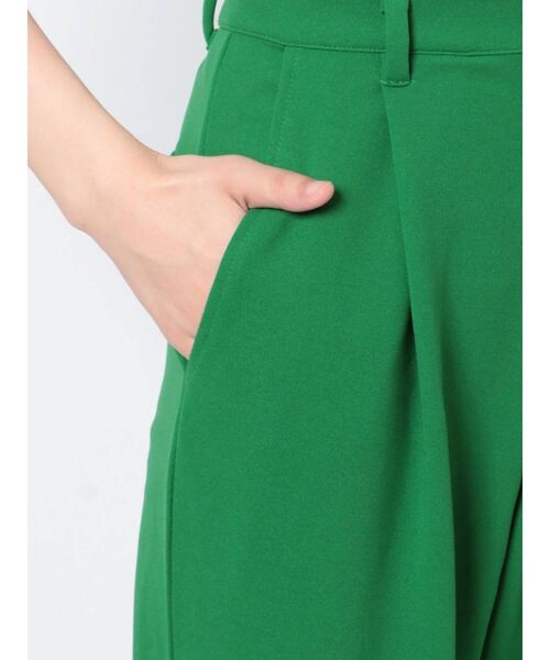 GYDA（ジェイダ）の「ポンチタックワイドパンツ（スラックス・レディース・ブラック/グリーン・FREE）」の7枚目の写真