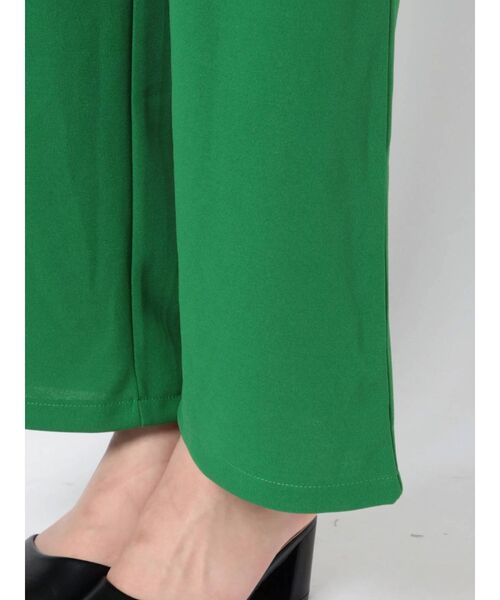 GYDA（ジェイダ）の「ポンチタックワイドパンツ（スラックス・レディース・ブラック/グリーン・FREE）」の6枚目の写真