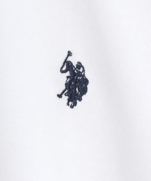 U.S. POLO ASSN.（ユーエスポロアッスン）の「U.S. POLO ASSN./ユーエスポロアッスン 別注 オーバーサイズ 裏毛 ロゴ ワンポイント刺繍 ハーフジップ スウェット トレーナー/長袖 トップス プルオーバー/レディース メンズ（スウェット・メンズ・ホワイト/ブラック/ネイビー/グレー/グリーン/オートミール・LL/M/L）」の16枚目の写真