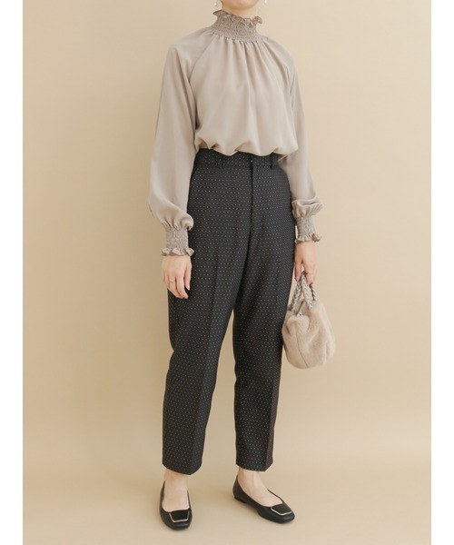 Te chichi（テチチ）の「幾何ドットジャカードテーパードパンツ（その他パンツ・レディース・ブラック/ブラウン・ﾌﾘ-）」の6枚目の写真