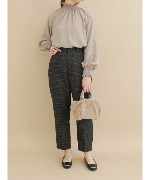 Te chichi（テチチ）の「幾何ドットジャカードテーパードパンツ（その他パンツ・レディース・ブラック/ブラウン・ﾌﾘ-）」の7枚目の写真