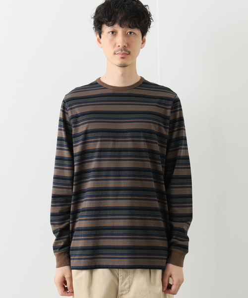 POP TRADING COMPANY（ポップトレーディングカンパニー）の「【POP TRADING COMPANY】ストライブ柄 L/S Tシャツ（Tシャツ/カットソー・メンズ・ブラウン・LARGE/X-LARGE）」の10枚目の写真