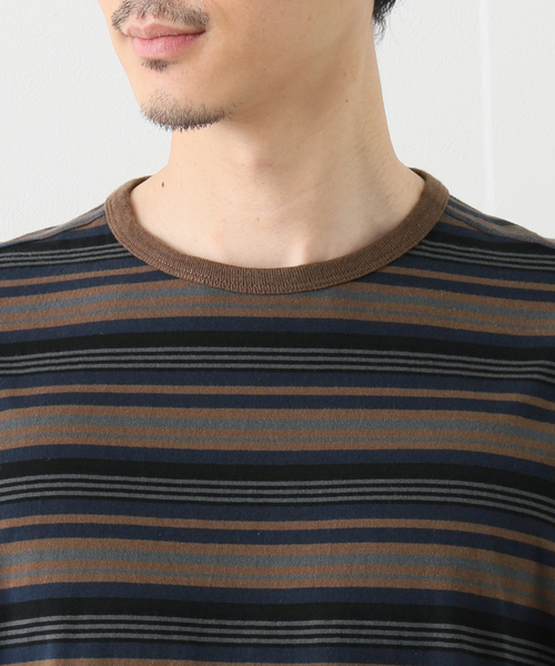 POP TRADING COMPANY（ポップトレーディングカンパニー）の「【POP TRADING COMPANY】ストライブ柄 L/S Tシャツ（Tシャツ/カットソー・メンズ・ブラウン・LARGE/X-LARGE）」の13枚目の写真