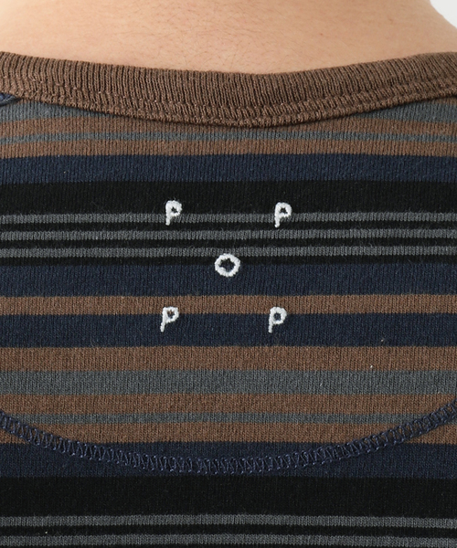 POP TRADING COMPANY（ポップトレーディングカンパニー）の「【POP TRADING COMPANY】ストライブ柄 L/S Tシャツ（Tシャツ/カットソー・メンズ・ブラウン・LARGE/X-LARGE）」の5枚目の写真