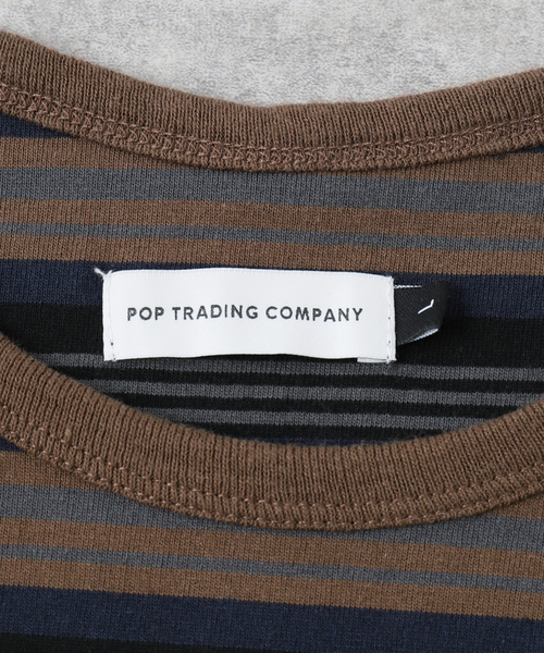 POP TRADING COMPANY（ポップトレーディングカンパニー）の「【POP TRADING COMPANY】ストライブ柄 L/S Tシャツ（Tシャツ/カットソー・メンズ・ブラウン・LARGE/X-LARGE）」の6枚目の写真