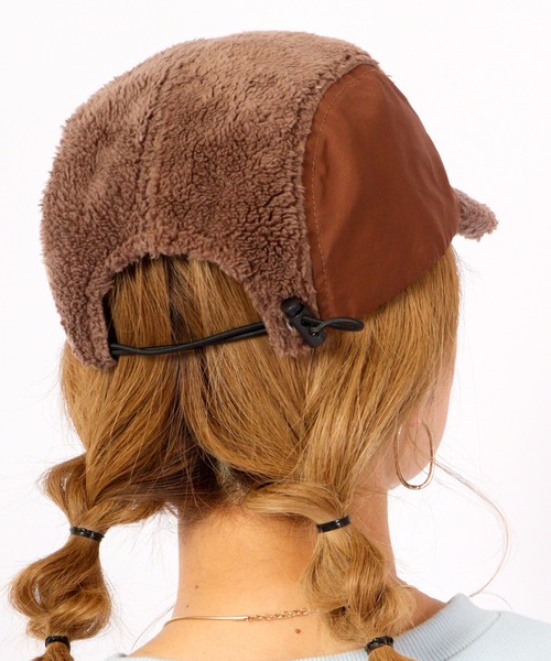 KRIFF MAYER(クリフメイヤー)の「KRIFF MAYER ボア バイカラー フライト キャップ CAP 帽子 アウトドア キャンプ サイズ調整付き(キャップ・メンズ・ブラック/マルチ/ブラウン・FREE)」の10枚目の写真