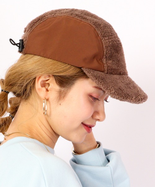 KRIFF MAYER(クリフメイヤー)の「KRIFF MAYER ボア バイカラー フライト キャップ CAP 帽子 アウトドア キャンプ サイズ調整付き(キャップ・メンズ・ブラック/マルチ/ブラウン・FREE)」の8枚目の写真