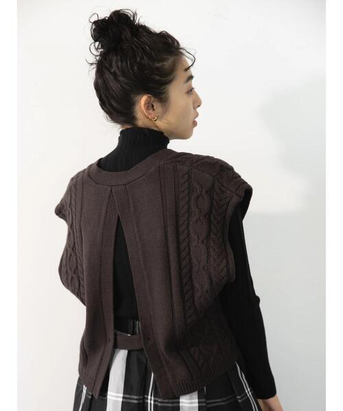 koe(コエ)の「カシミアタッチショートベスト(ベスト・レディース・ホワイト/チャコールグレー/ブルー・FREE)」の11枚目の写真