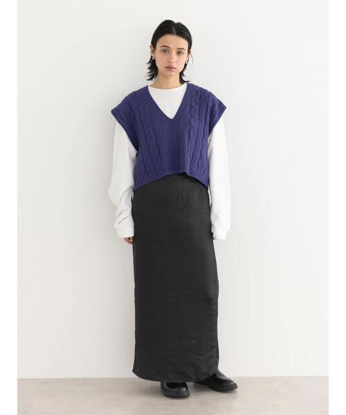 koe(コエ)の「カシミアタッチショートベスト(ベスト・レディース・ホワイト/チャコールグレー/ブルー・FREE)」の14枚目の写真