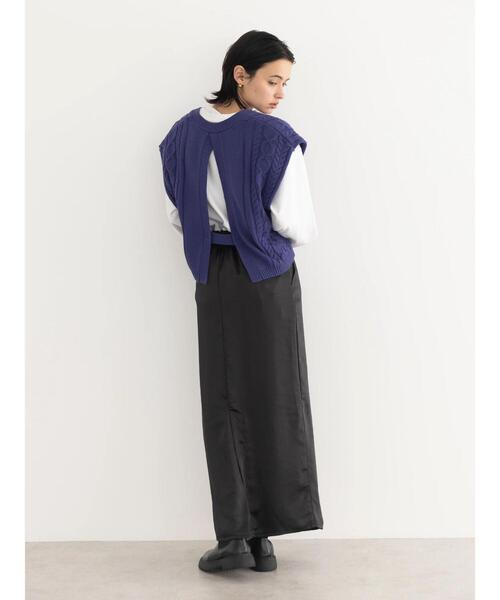 koe(コエ)の「カシミアタッチショートベスト(ベスト・レディース・ホワイト/チャコールグレー/ブルー・FREE)」の15枚目の写真