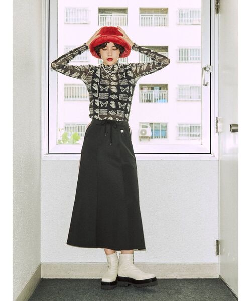 jouetie（ジュエティ）の「ラインジャージスカート（スカート・レディース・ブラック/パープル/レッド・MEDIUM）」の7枚目の写真