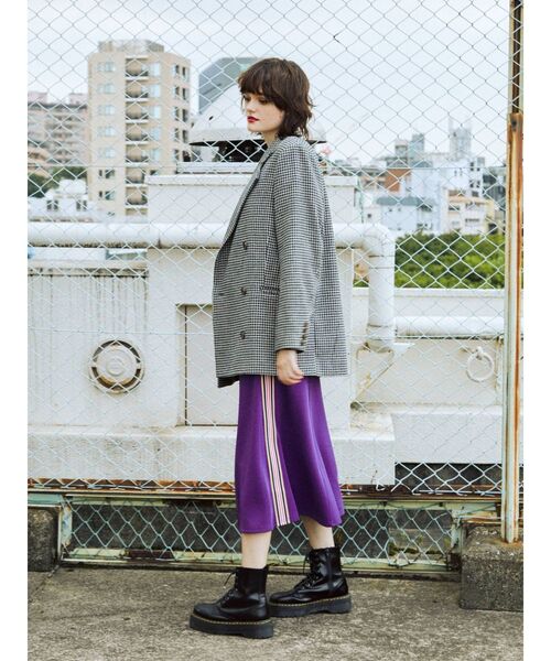 jouetie（ジュエティ）の「ラインジャージスカート（スカート・レディース・ブラック/パープル/レッド・MEDIUM）」の9枚目の写真