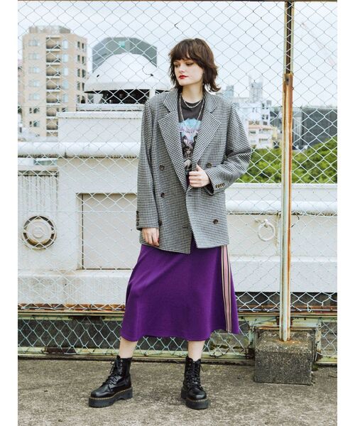 jouetie（ジュエティ）の「ラインジャージスカート（スカート・レディース・ブラック/パープル/レッド・MEDIUM）」の11枚目の写真