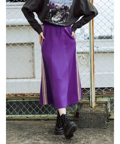 jouetie（ジュエティ）の「ラインジャージスカート（スカート・レディース・ブラック/パープル/レッド・MEDIUM）」の12枚目の写真