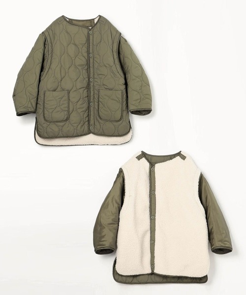 179/WG（イチナナキュウダブルジー）の「4WAYキルティングライナージャケット（その他アウター・レディース・カーキ/ブラック/オフホワイト・MEDIUM）」の5枚目の写真