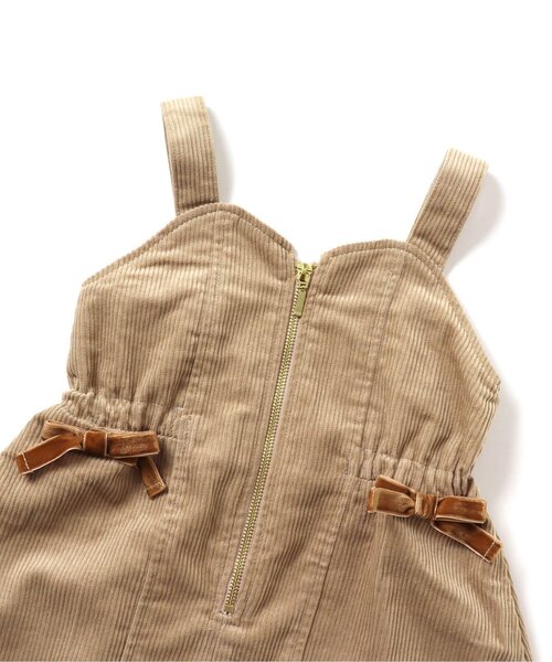 apres les cours(アプレレクール)の「リボンコーデュロイジャンパースカート(ジャンパースカート・キッズ・ベージュ/レッド・140/120/130/100/90/110/80)」の7枚目の写真