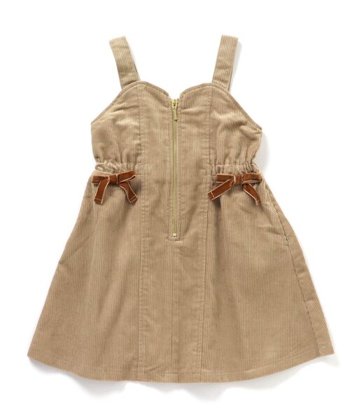 apres les cours(アプレレクール)の「リボンコーデュロイジャンパースカート(ジャンパースカート・キッズ・ベージュ/レッド・140/120/130/100/90/110/80)」の15枚目の写真