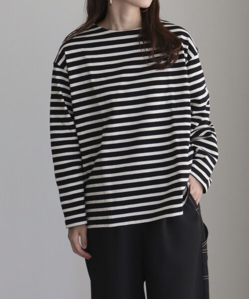ORCIVAL(オーシバル)の「【WEB限定】【ORCIVAL】WIDE BOAT NECK B249(Tシャツ/カットソー・レディース・ブラック系その他/ブルー/ブラック/ブルー系その他・FREE)」の1枚目の写真