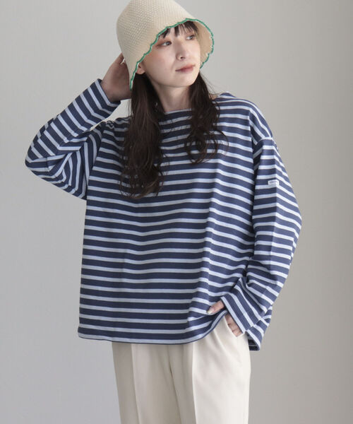 ORCIVAL(オーシバル)の「【WEB限定】【ORCIVAL】WIDE BOAT NECK B249(Tシャツ/カットソー・レディース・ブラック系その他/ブルー/ブラック/ブルー系その他・FREE)」の4枚目の写真
