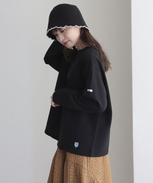 ORCIVAL(オーシバル)の「【WEB限定】【ORCIVAL】WIDE BOAT NECK B249(Tシャツ/カットソー・レディース・ブラック系その他/ブルー/ブラック/ブルー系その他・FREE)」の2枚目の写真