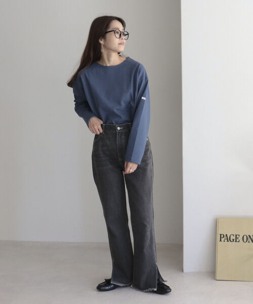 ORCIVAL(オーシバル)の「【WEB限定】【ORCIVAL】WIDE BOAT NECK B249(Tシャツ/カットソー・レディース・ブラック系その他/ブルー/ブラック/ブルー系その他・FREE)」の5枚目の写真