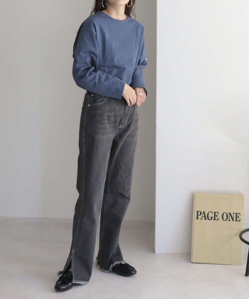 ORCIVAL(オーシバル)の「【WEB限定】【ORCIVAL】WIDE BOAT NECK B249(Tシャツ/カットソー・レディース・ブラック系その他/ブルー/ブラック/ブルー系その他・FREE)」の6枚目の写真