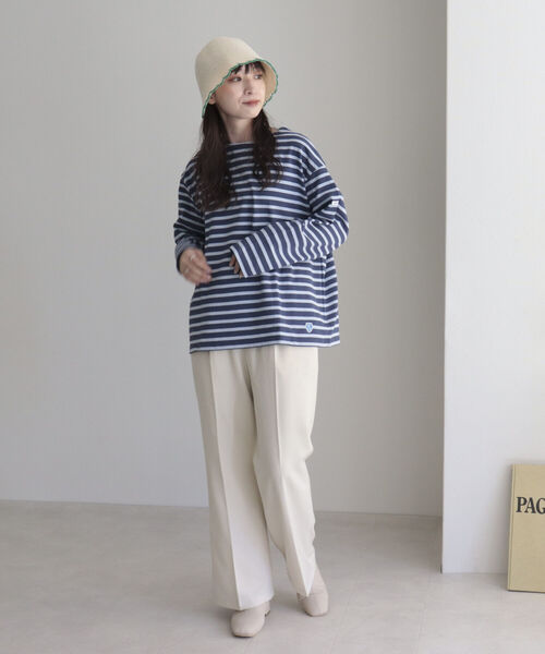 ORCIVAL(オーシバル)の「【WEB限定】【ORCIVAL】WIDE BOAT NECK B249(Tシャツ/カットソー・レディース・ブラック系その他/ブルー/ブラック/ブルー系その他・FREE)」の7枚目の写真