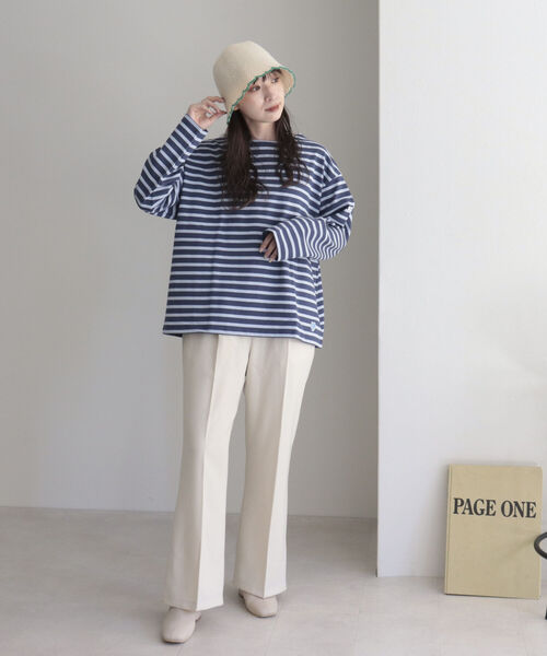 ORCIVAL(オーシバル)の「【WEB限定】【ORCIVAL】WIDE BOAT NECK B249(Tシャツ/カットソー・レディース・ブラック系その他/ブルー/ブラック/ブルー系その他・FREE)」の8枚目の写真
