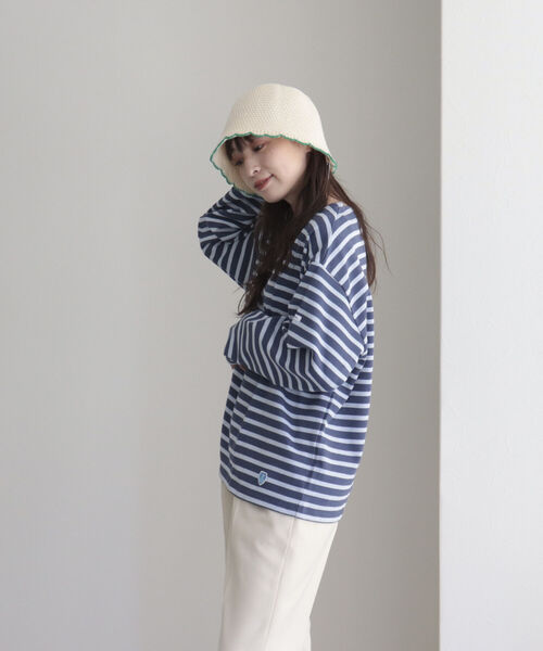 ORCIVAL(オーシバル)の「【WEB限定】【ORCIVAL】WIDE BOAT NECK B249(Tシャツ/カットソー・レディース・ブラック系その他/ブルー/ブラック/ブルー系その他・FREE)」の10枚目の写真