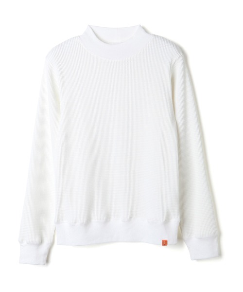 UNIVERSAL OVERALL(ユニバーサルオーバーオール)の「モックネック ワッフルTシャツ【MOCK NECK TEE L/S】(Tシャツ/カットソー・レディース・ホワイト/ネイビー/ブラック・L/M)」の2枚目の写真
