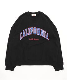 BEYES/裏毛 ワッペン刺繍 クルーネックスウェット