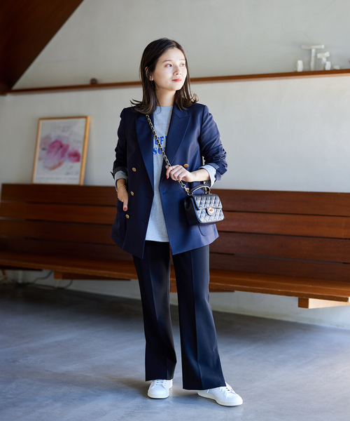 JOURNAL STANDARD(ジャーナルスタンダード)の「《追加》ダブルフロントジャケット(テーラードジャケット・レディース・ネイビー・36/38)」の4枚目の写真