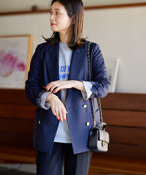 JOURNAL STANDARD(ジャーナルスタンダード)の「《追加》ダブルフロントジャケット(テーラードジャケット・レディース・ネイビー・36/38)」の5枚目の写真
