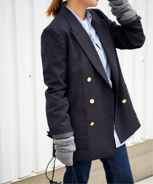 JOURNAL STANDARD(ジャーナルスタンダード)の「《追加》ダブルフロントジャケット(テーラードジャケット・レディース・ネイビー・36/38)」の11枚目の写真