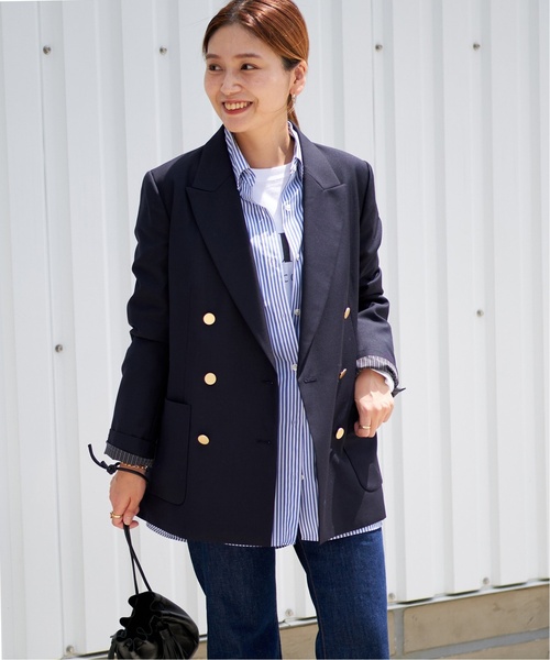 JOURNAL STANDARD(ジャーナルスタンダード)の「《追加》ダブルフロントジャケット(テーラードジャケット・レディース・ネイビー・36/38)」の13枚目の写真