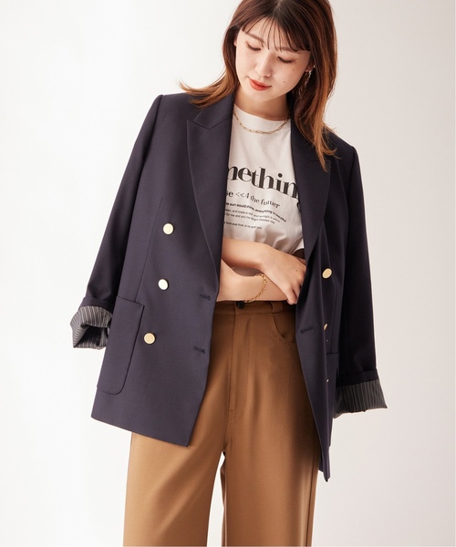 JOURNAL STANDARD(ジャーナルスタンダード)の「《追加》ダブルフロントジャケット(テーラードジャケット・レディース・ネイビー・36/38)」の22枚目の写真