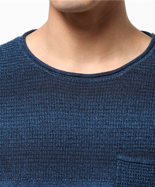 417 EDIFICE（フォーワンセブンエディフィス）の「◇9GメランジボーダーB/N 7/S（ニット/セーター・メンズ・グレー/カーキ/ネイビー・MEDIUM/SMALL/LARGE）」の4枚目の写真